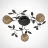 Lucande lámpara de techo Evory, Ø 53 cm, 3 luces, negro/oro, G9