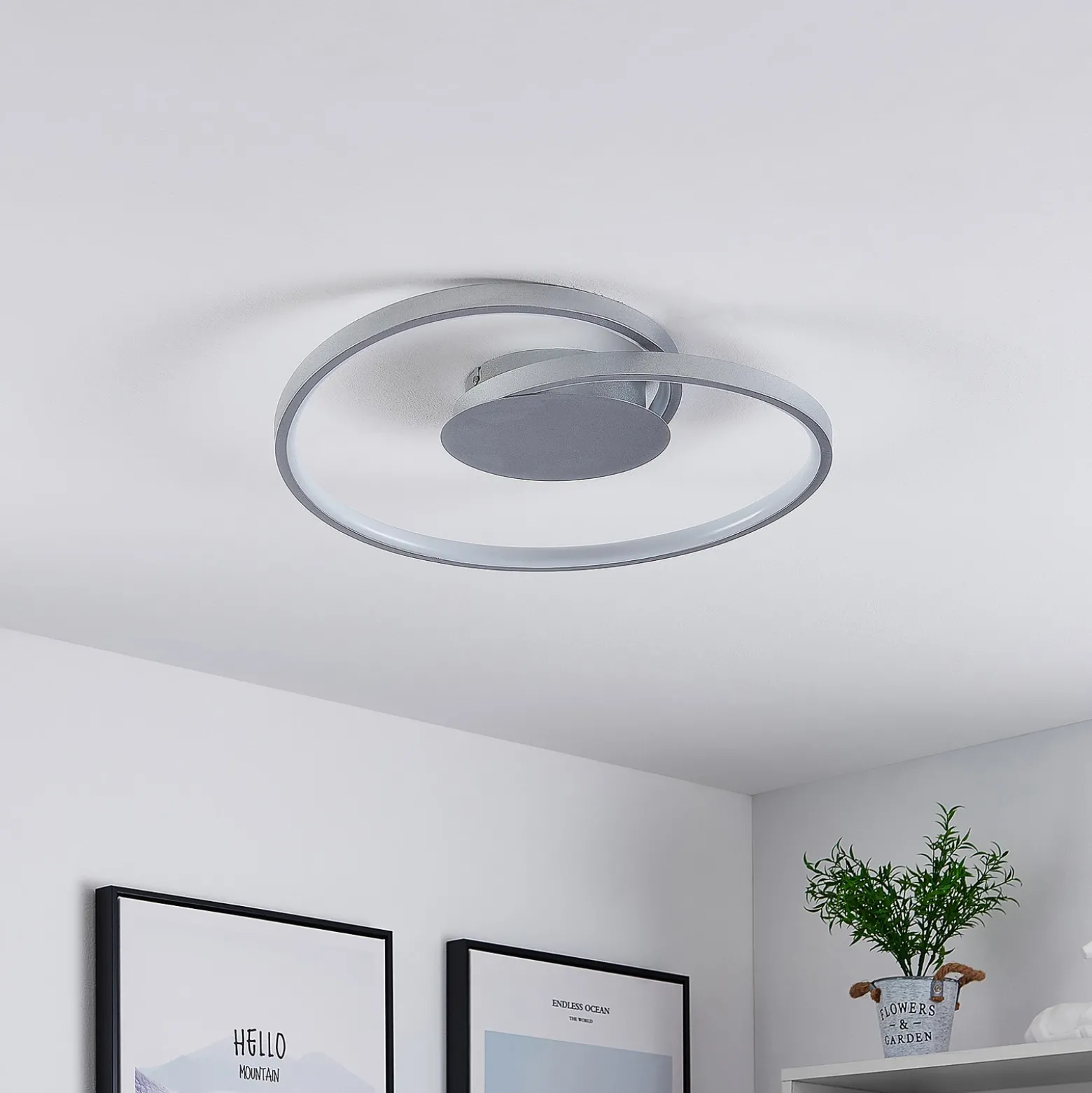 Lucande lámpara LED de techo Enesa, Ø 46 cm, 2.700 K, atenuable