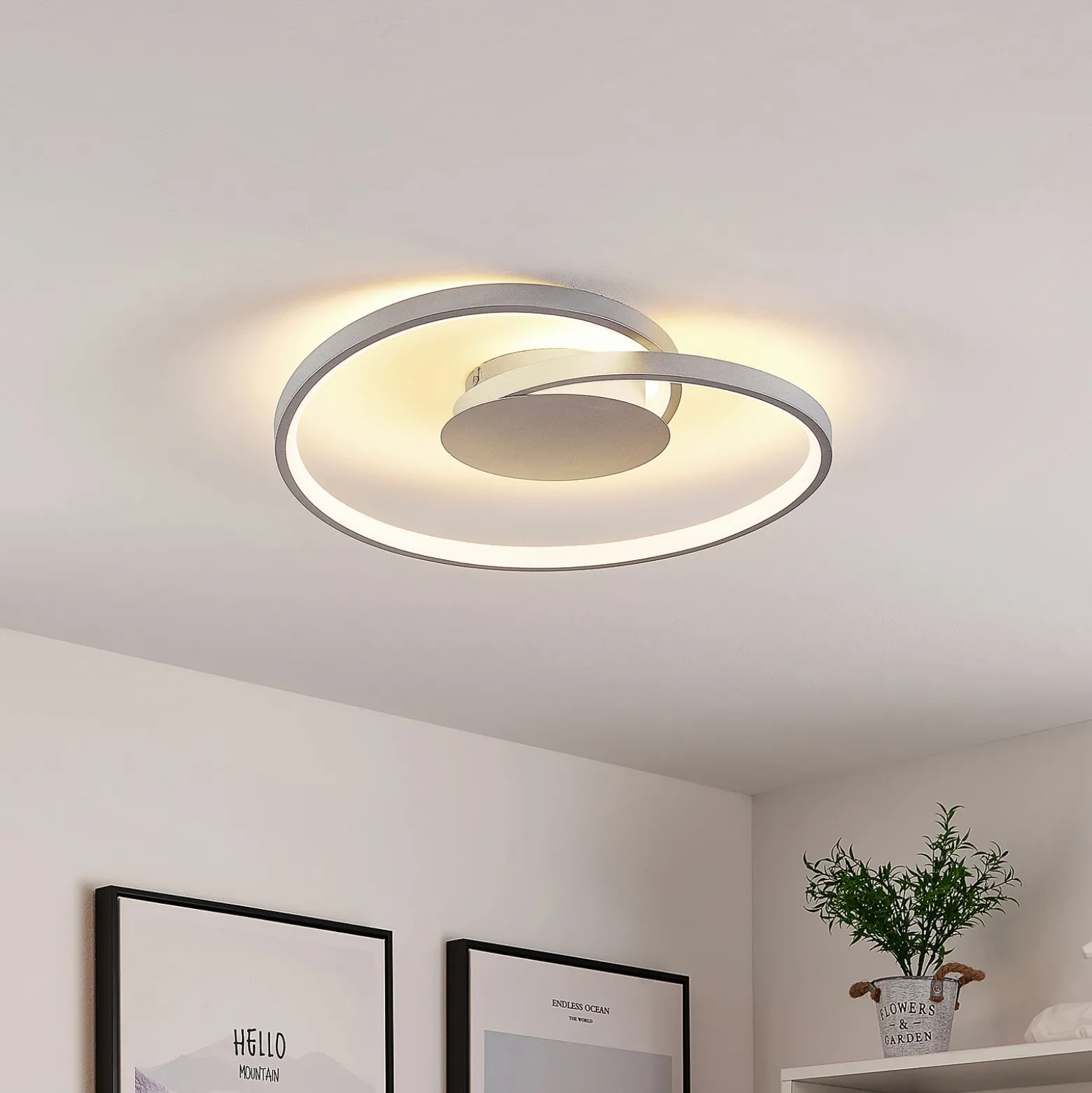 Lucande lámpara LED de techo Enesa, Ø 46 cm, 2.700 K, atenuable