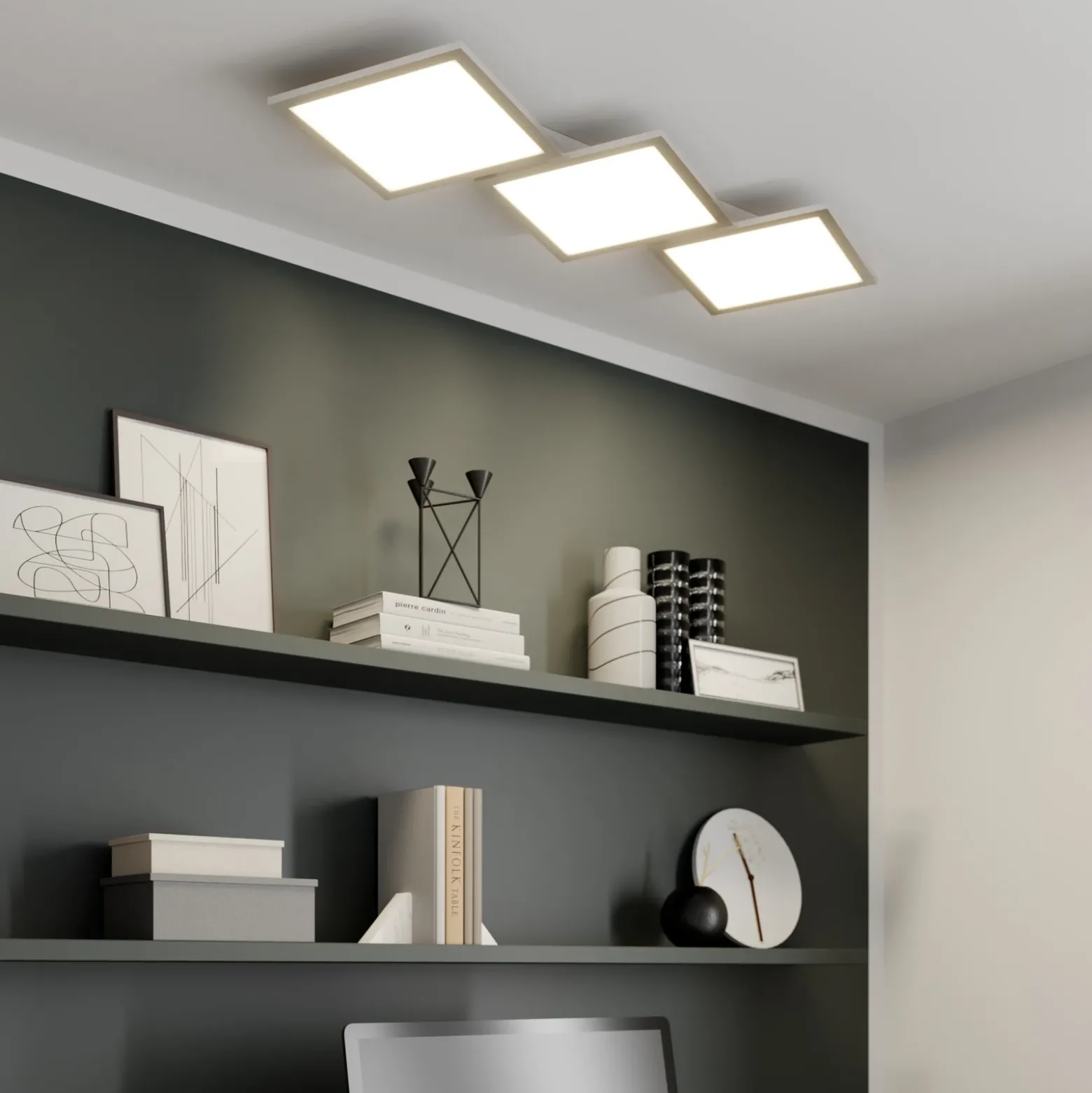 Lucande Lámpara LED de techo Ilira, 3 luces, plata, CCT, atenuable