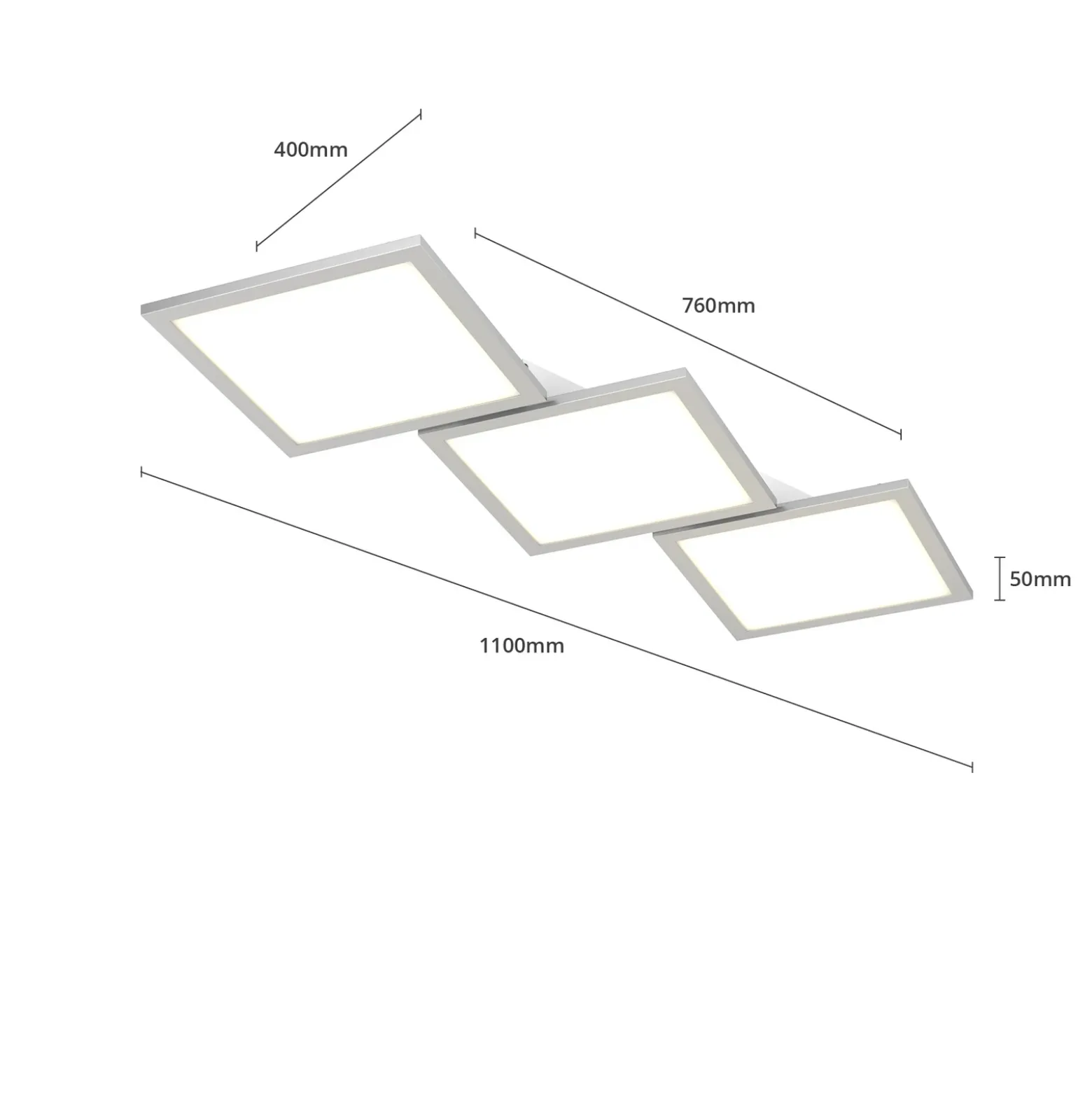 Lucande Lámpara LED de techo Ilira, 3 luces, plata, CCT, atenuable