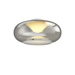 Lucande Lámpara LED de techo Mijo, Ø 43 cm, gris humo, cristal