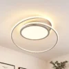 Lucande Lámpara LED de techo Noud, 65 cm, plata, metal, CCT