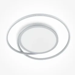 Lucande Lámpara LED de techo Noud, 65 cm, plata, metal, CCT