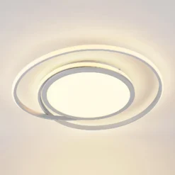 Lucande Lámpara LED de techo Noud, 65 cm, plata, metal, CCT