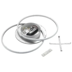 Lucande Lámpara LED de techo Senne, CCT, plata, metal