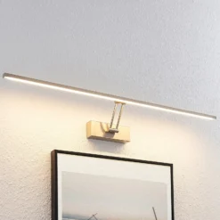 Lucande Lámpara LED para cuadros Thibaud, 84 cm, níquel, aluminio