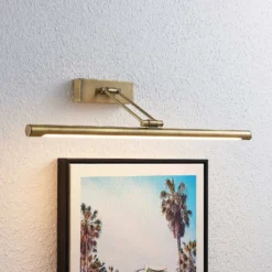 Lucande Lámpara LED para cuadros Dimitrij, latón, metal, 54 cm