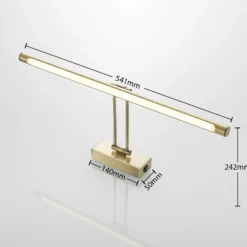 Lucande Lámpara LED para cuadros Dimitrij, latón, metal, 54 cm