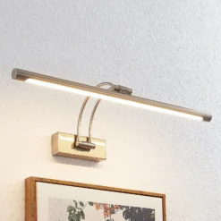 Lucande Lámpara LED para cuadros Dimitrij, níquel, metal, 54 cm