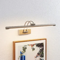 Lucande Lámpara LED para cuadros Dimitrij, níquel, metal, 54 cm