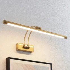 Lucande Lámpara LED para cuadros Dimitrij, curvada, latón, metal