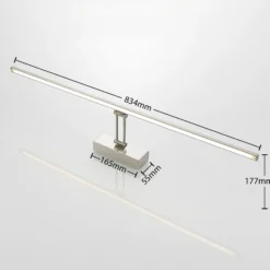 Lucande Lámpara LED para cuadros Thibaud, 84 cm, níquel, aluminio