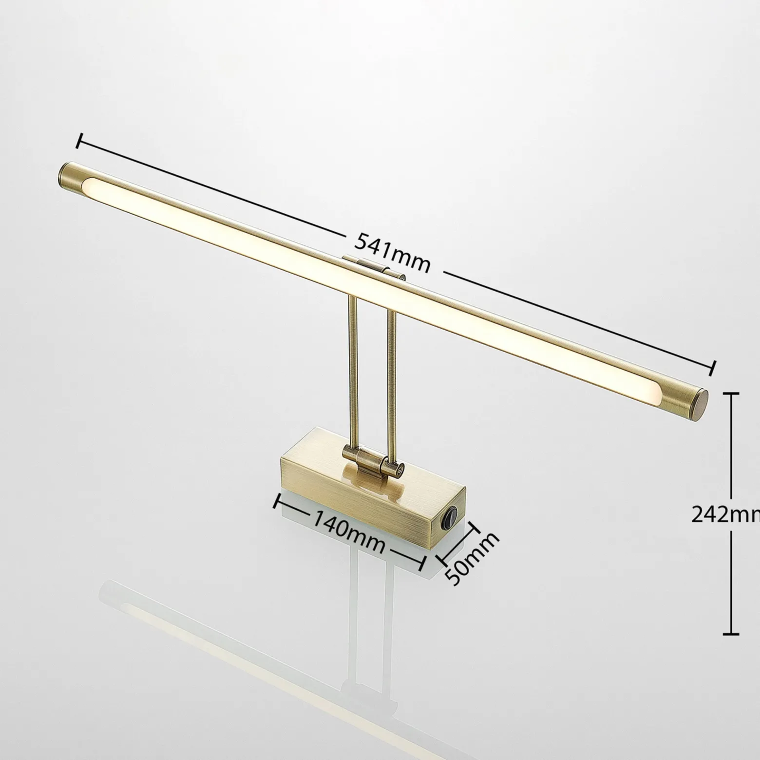 Lucande Lámpara LED para cuadros Dimitrij, latón, metal, 54 cm