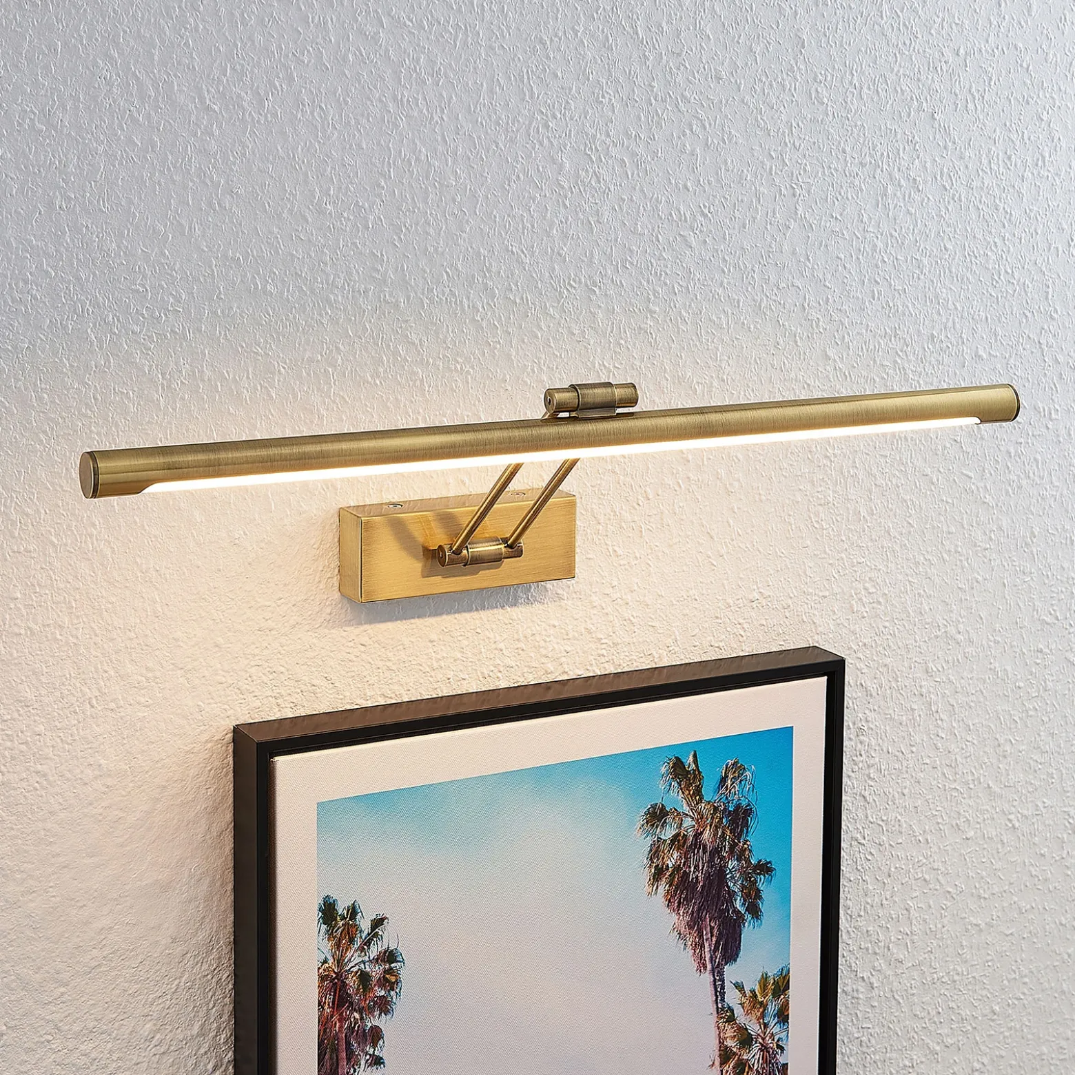 Lucande Lámpara LED para cuadros Dimitrij, latón, metal, 54 cm