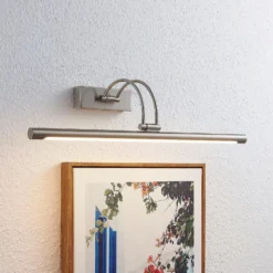 Lucande Lámpara LED para cuadros Dimitrij, níquel, metal, 54 cm