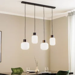 Lucande Lomeris lámpara colgante, 4 luces, blanco