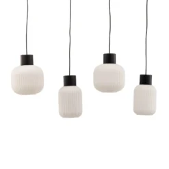 Lucande Lomeris lámpara colgante, 4 luces, blanco