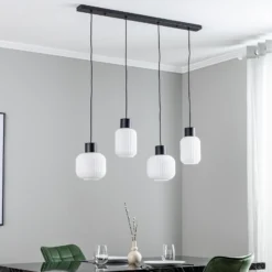 Lucande Lomeris lámpara colgante, 4 luces, blanco