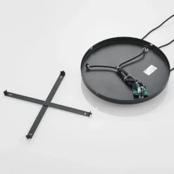 Lucande Lounit colgante, negro-dorado, 3 luces