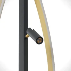 Lucande Matwei Lámpara de pie LED, ovalada, latón