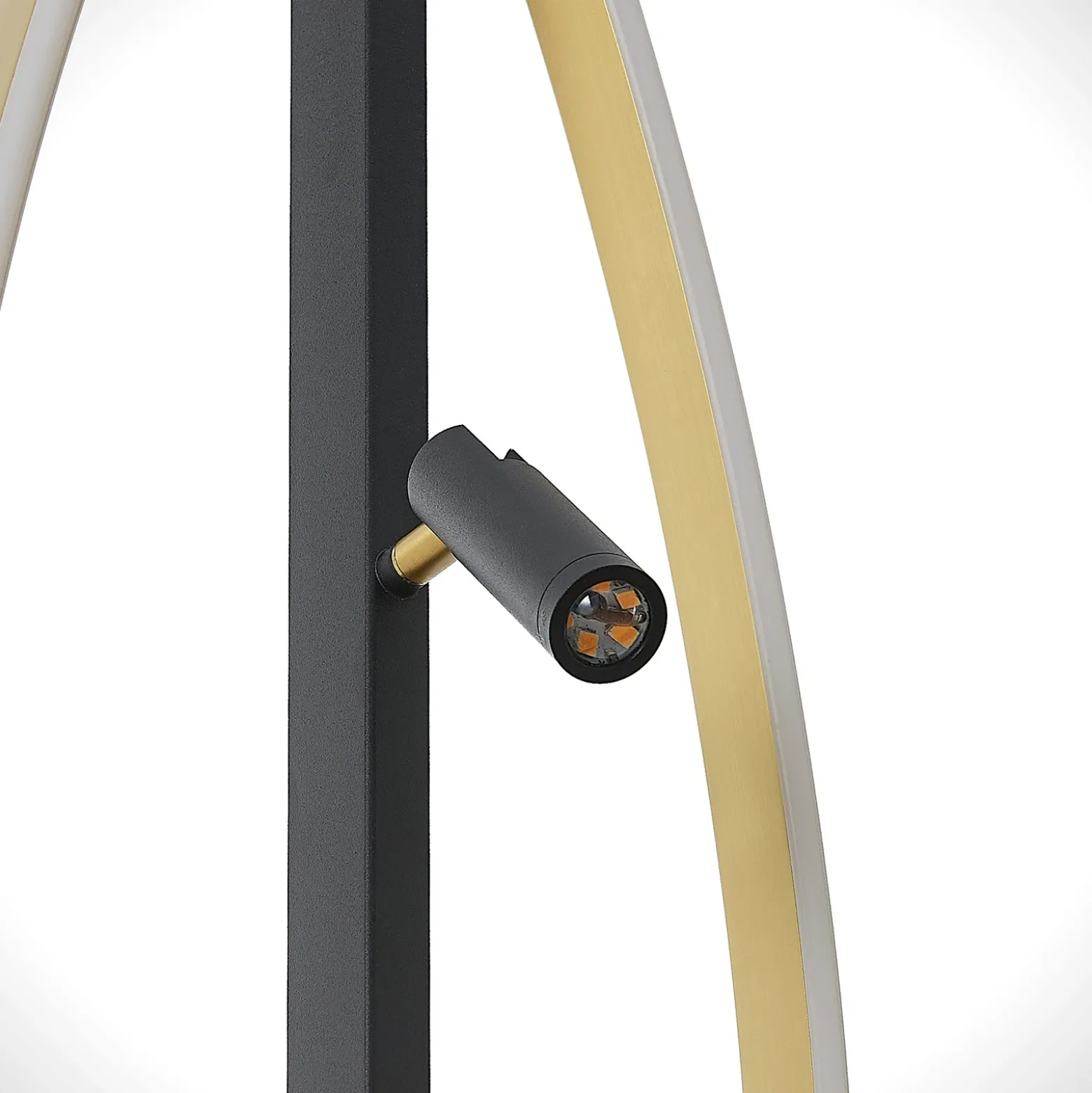 Lucande Matwei Lámpara de pie LED, ovalada, latón