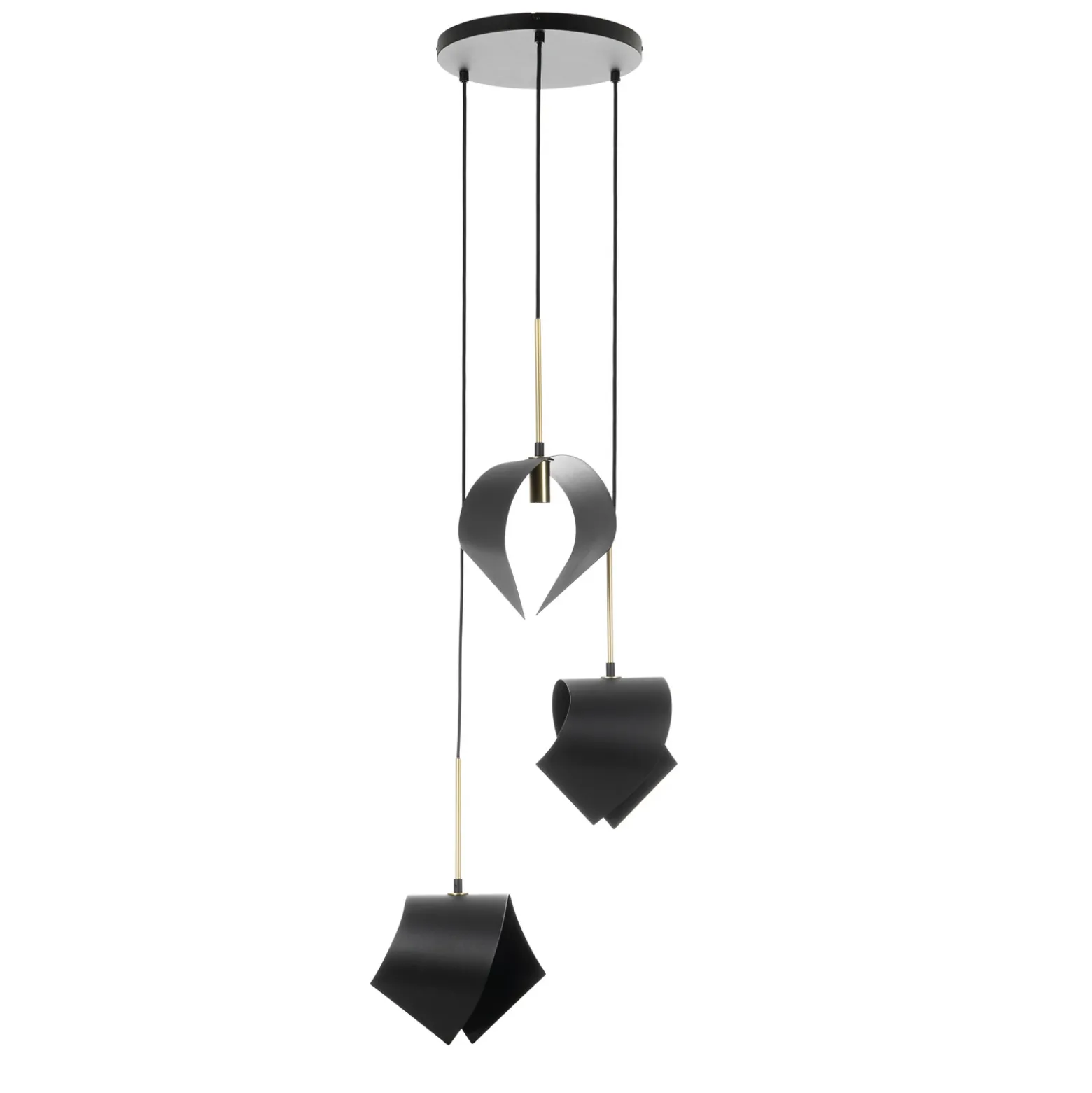 Lucande Mikolay lámpara colgante, 3 luces, negro