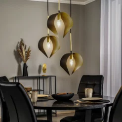 Lucande Mikolay lámpara colgante, 3 luces, negro
