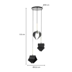 Lucande Mikolay lámpara colgante, 3 luces, negro