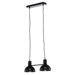 Lucande Mostrid lámpara colgante, negro, 2 luces