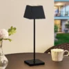 Lucande Patini lámpara de mesa LED exterior, negro
