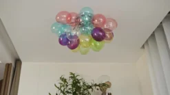 Lucande plafón Diborah, multicolor, cristal, Ø 50 cm, G9