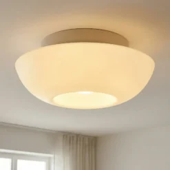 Lucande plafón Kellina, Ø 48 cm, blanco, metal