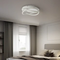 Lucande Plafón LED Aldric, blanco, aluminio, Ø 45 cm