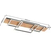 Lucande Plafón LED Chariska, 95cm, negro, madera, CCT