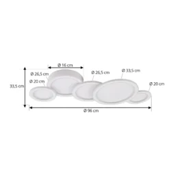Lucande Plafón LED Diala, blanco, metal, 96 cm