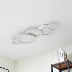 Lucande Plafón LED Diala, blanco, metal, 96 cm