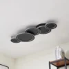 Lucande Plafón LED Diala, negro, metal, 96 cm
