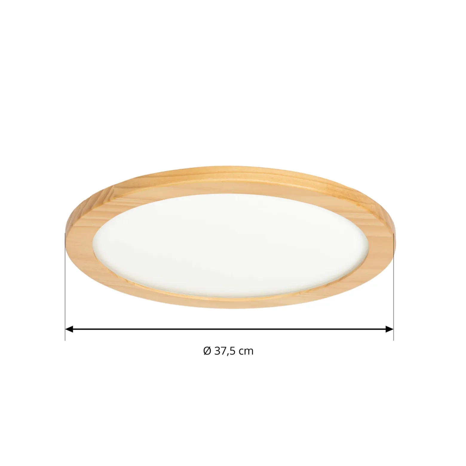 Lucande Plafón LED Joren, Ø 38 cm, madera, CCT, control remoto