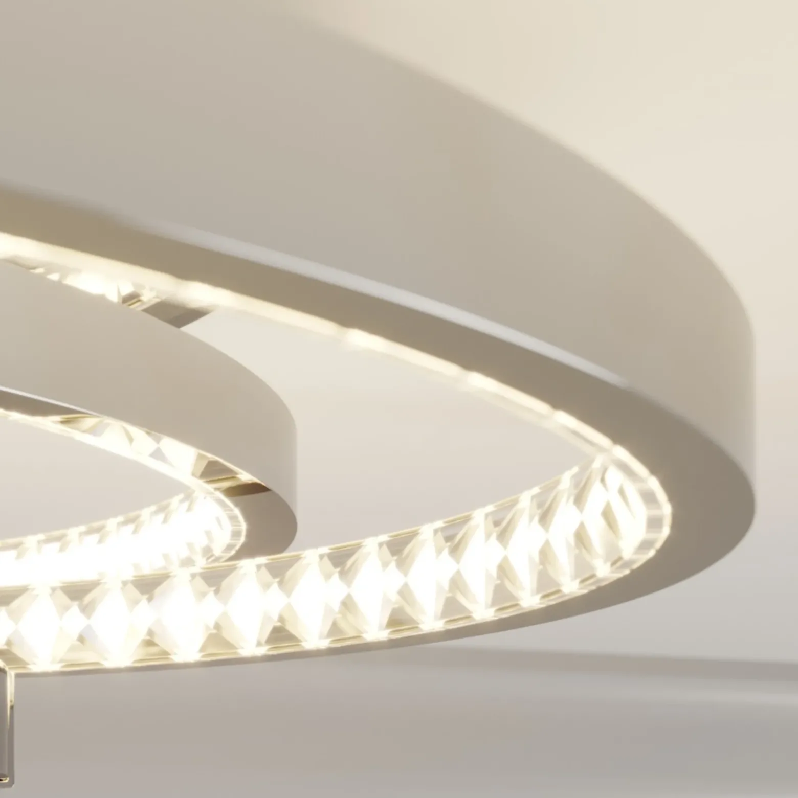 Lucande plafón LED Keely, color cromo, cristal, 45 cm