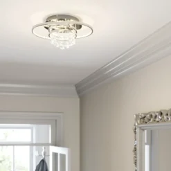 Lucande plafón LED Keely, color cromo, cristal, 45 cm