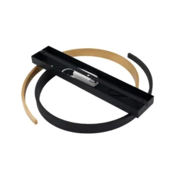 Lucande Plafón LED Natsuma, negro/oro, metal, Ø 50 cm