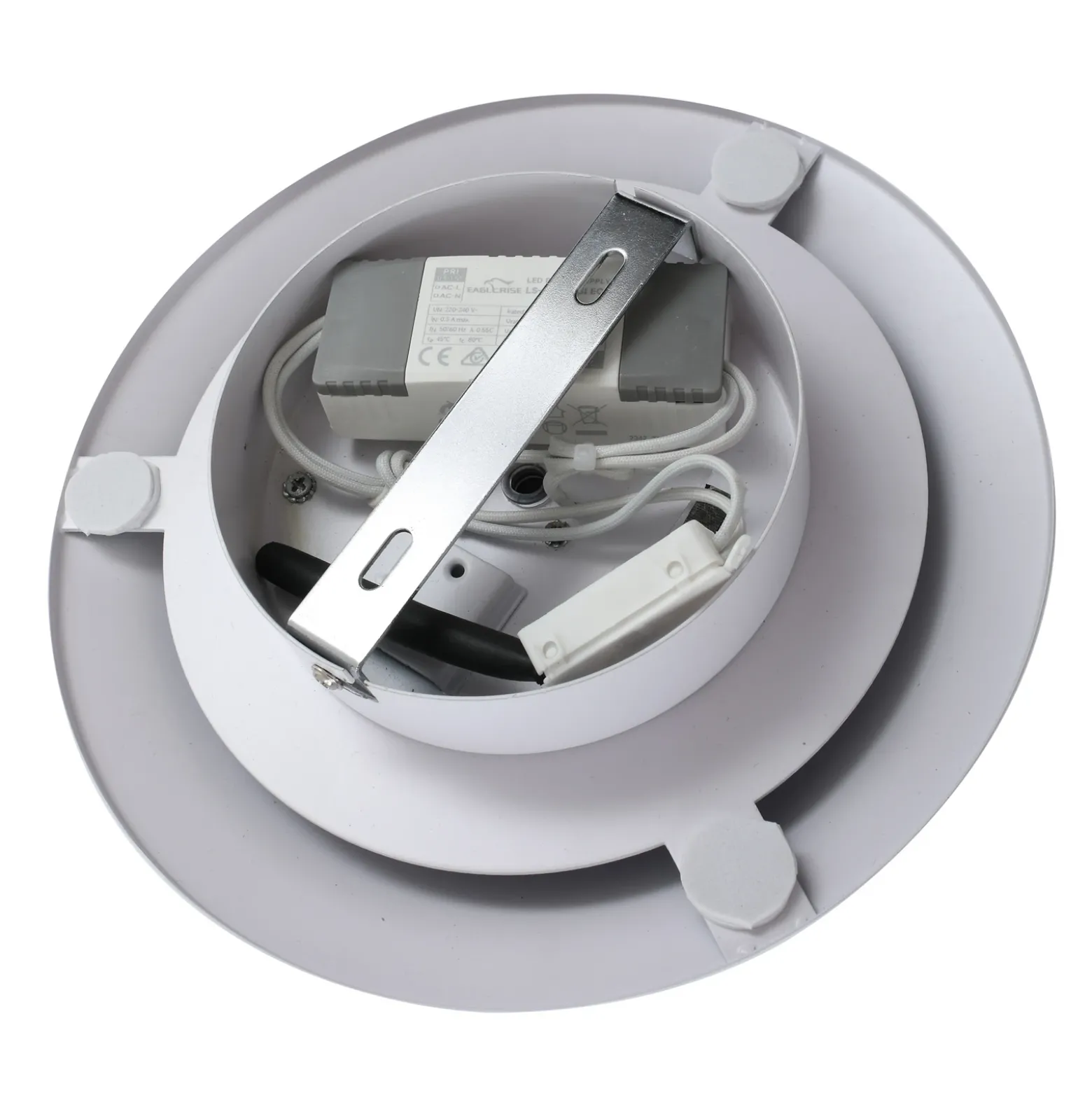 Lucande Plafón LED Orasa, cristal, blanco/claro, Ø 43 cm