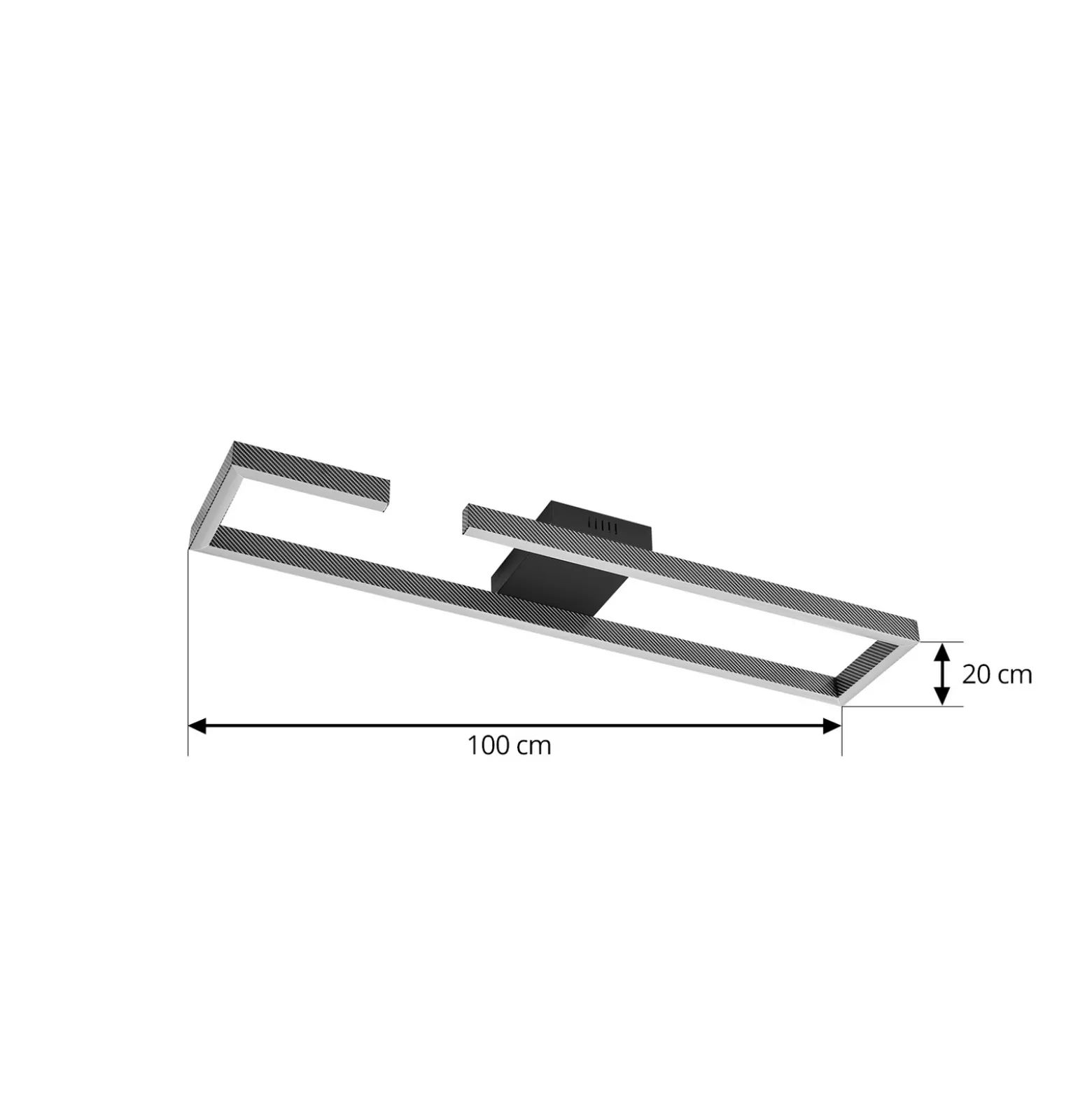 Lucande Plafón LED Yvor, 100 cm, negro, aluminio