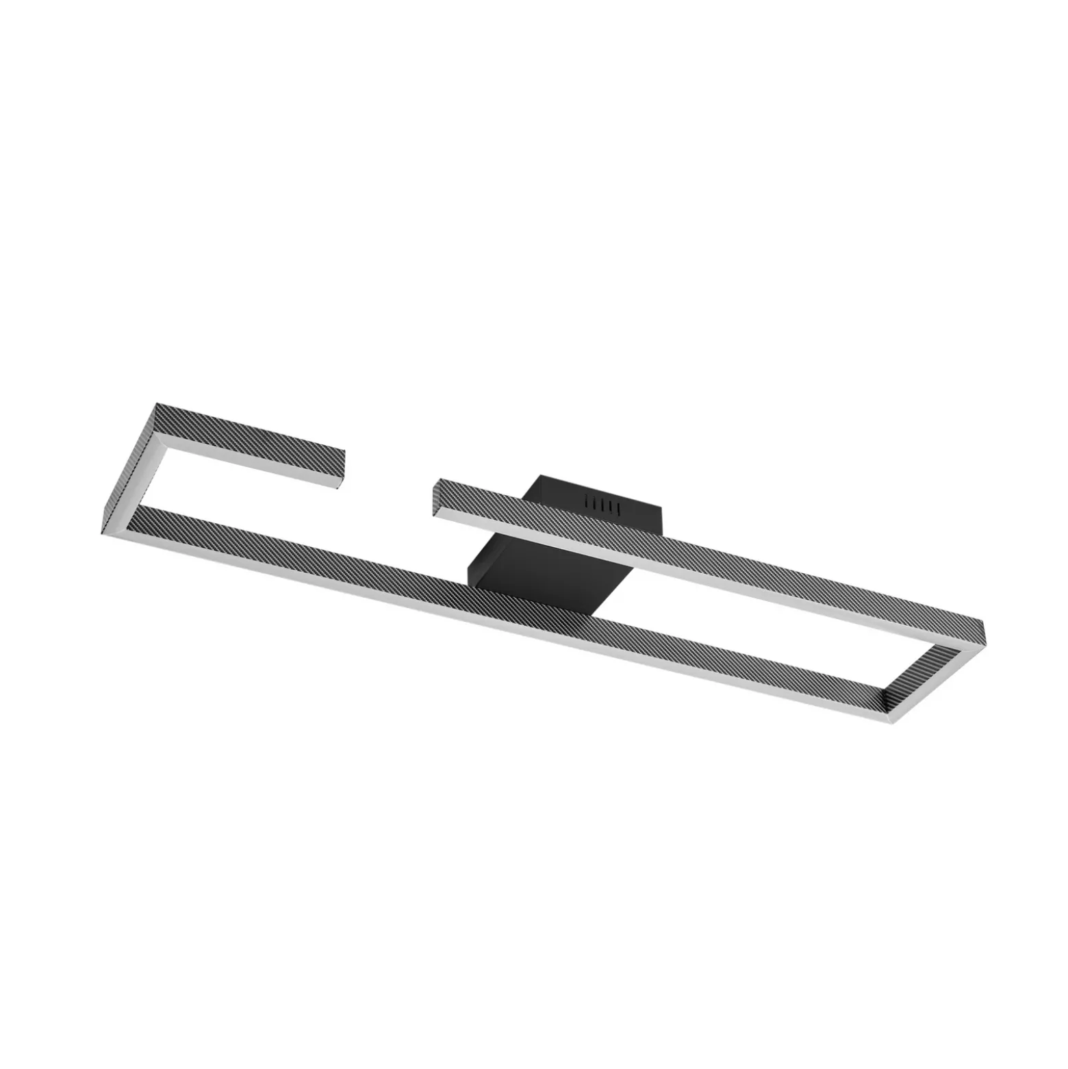 Lucande Plafón LED Yvor, 100 cm, negro, aluminio