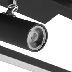 Lucande Plafón LED Yvor, 99,5 cm, negro, orientable