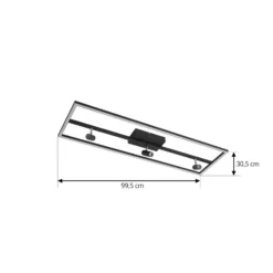 Lucande Plafón LED Yvor, 99,5 cm, negro, orientable