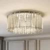 Lucande plafón Limana, Ø 50 cm, cromo, cristal