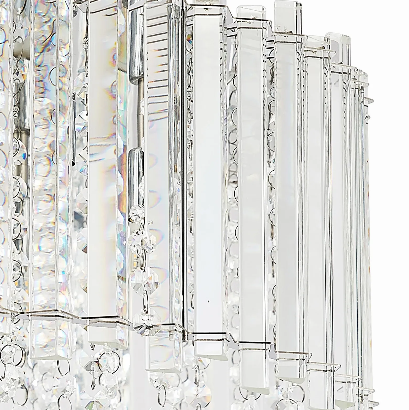Lucande plafón Limana, Ø 50 cm, cromo, cristal