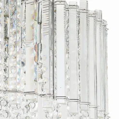 Lucande plafón Limana, Ø 50 cm, cromo, cristal